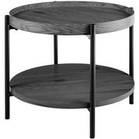 COUCHTISCH Honim Holz Grau Beistelltisch Rund - Grau, Holz (50/50/40cm) - DELUKE