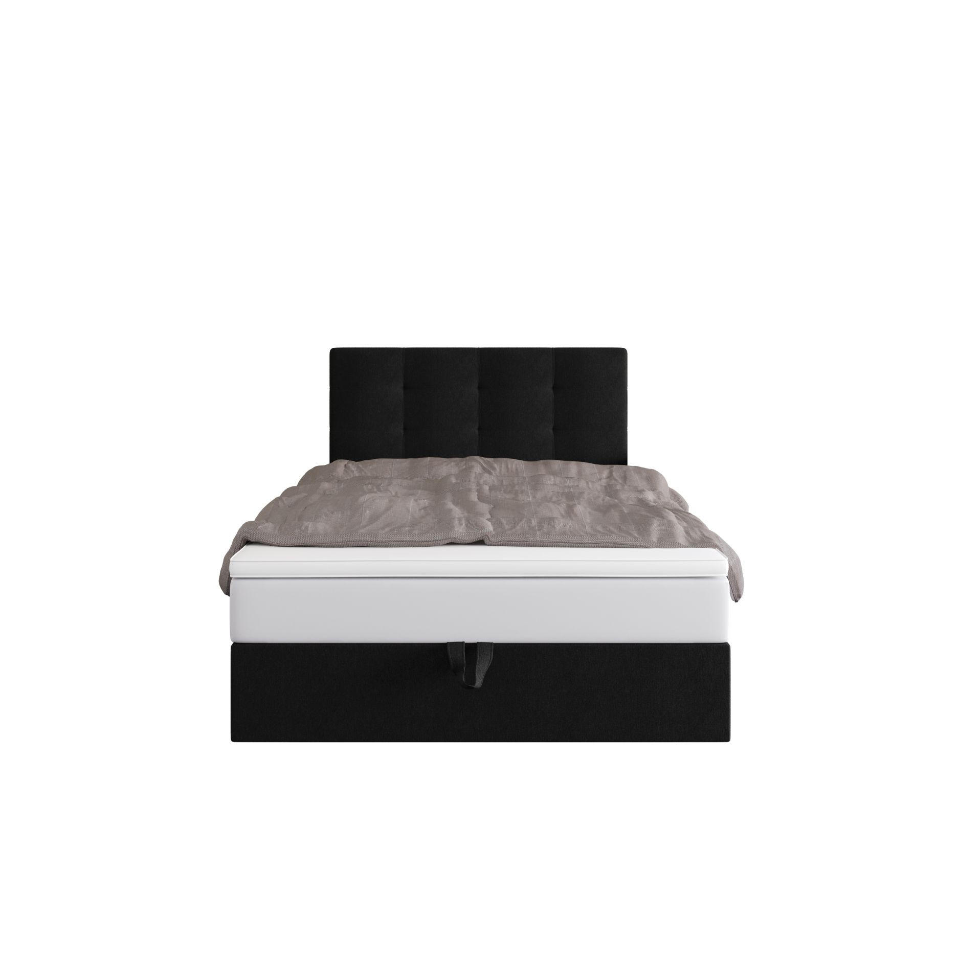 BOXBETT DUO 1 90x200 Cosmic 100, mit Matratze H3, Bonell und Topper, Schwarz - Schwarz, Holz/Kunststoff (90/200cm) - Bedante