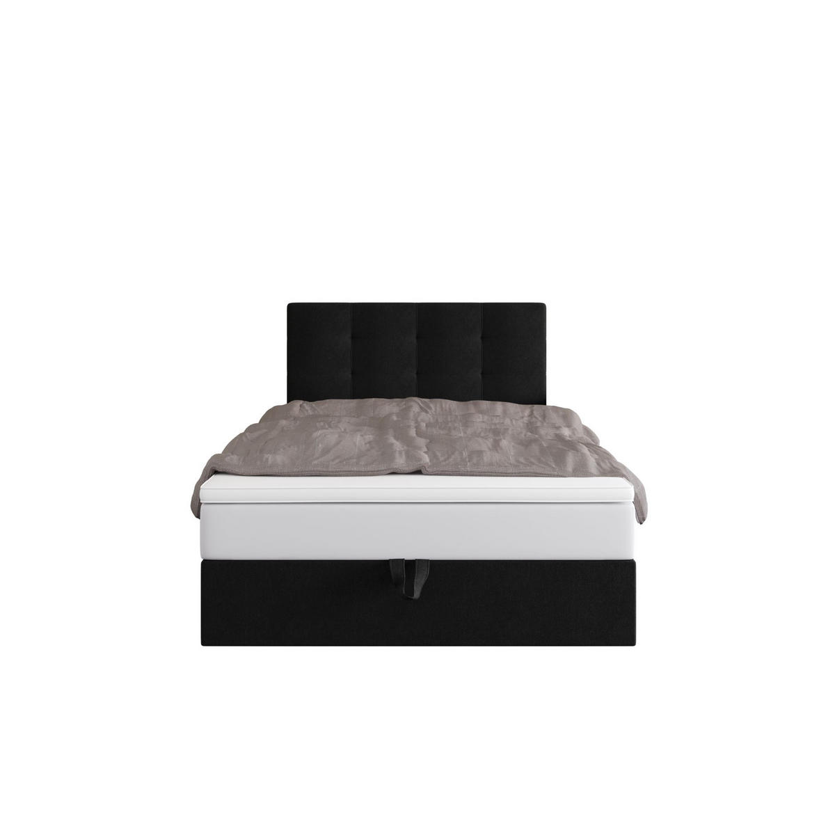 BOXBETT DUO 1 90x200 Cosmic 100, mit Matratze H3 und Topper, Schwarz - Schwarz, Holz/Kunststoff (90/200cm) - Bedante