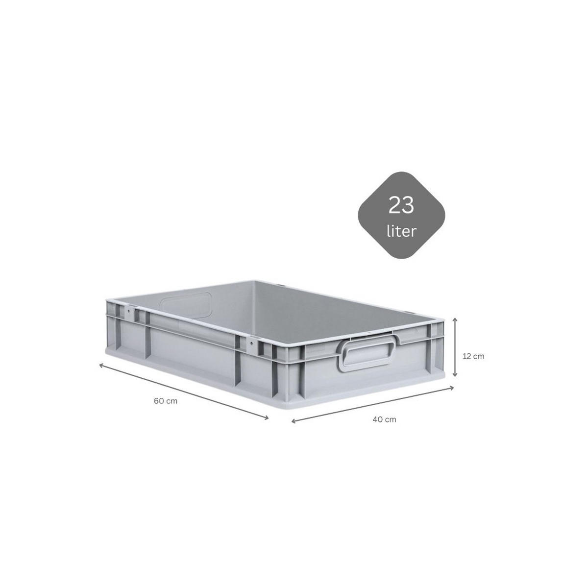 EUROBOX 5x Nextgen Economy Mit Auflagedeckel Grau/Blau Griffe Geschlossen 23 Liter - Blau, Kunststoff (40/12/60cm) - PROREGAL