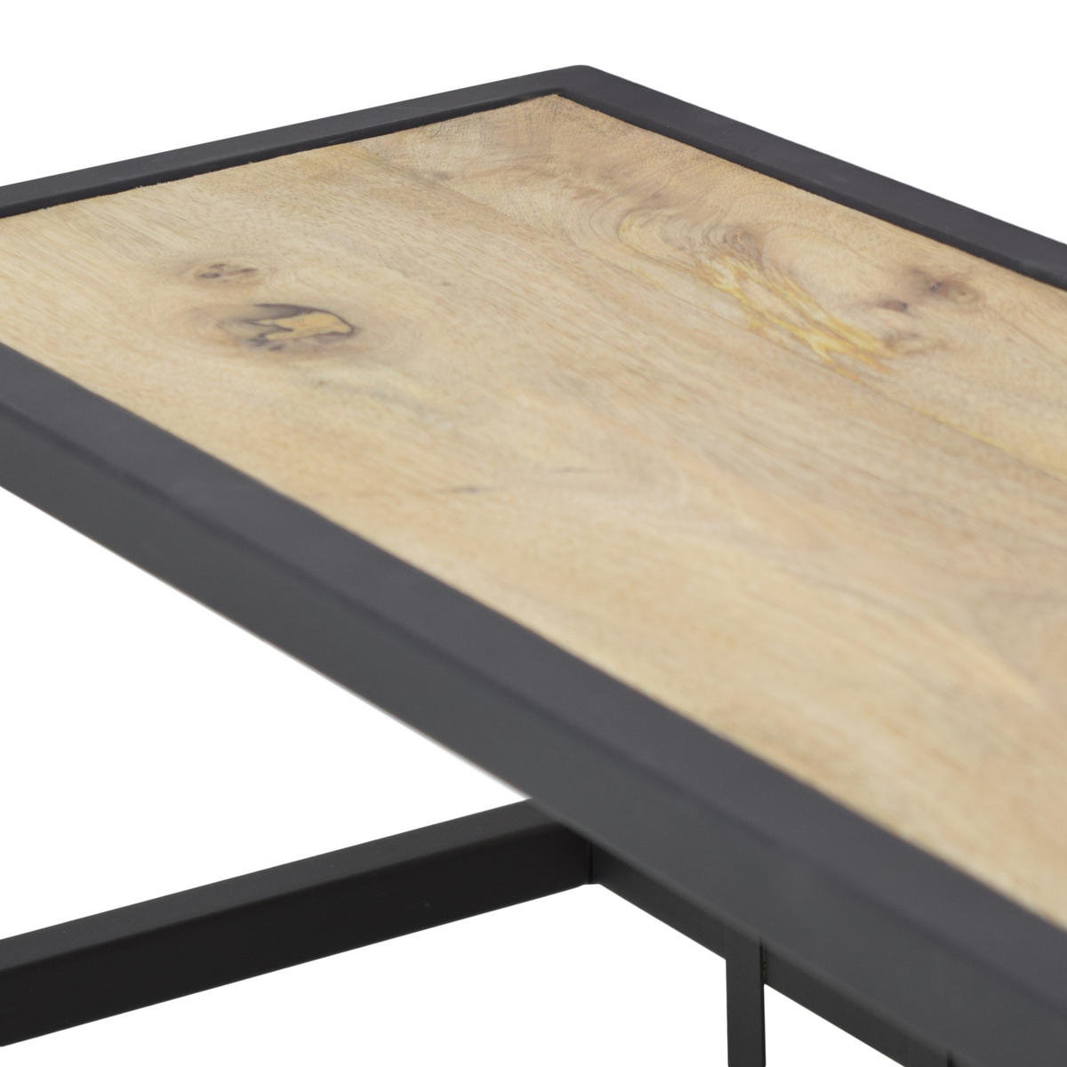 KLEIDERABLAGE Woody Schwarz - Schwarz, Metall (30/22/70cm) - LOFT42