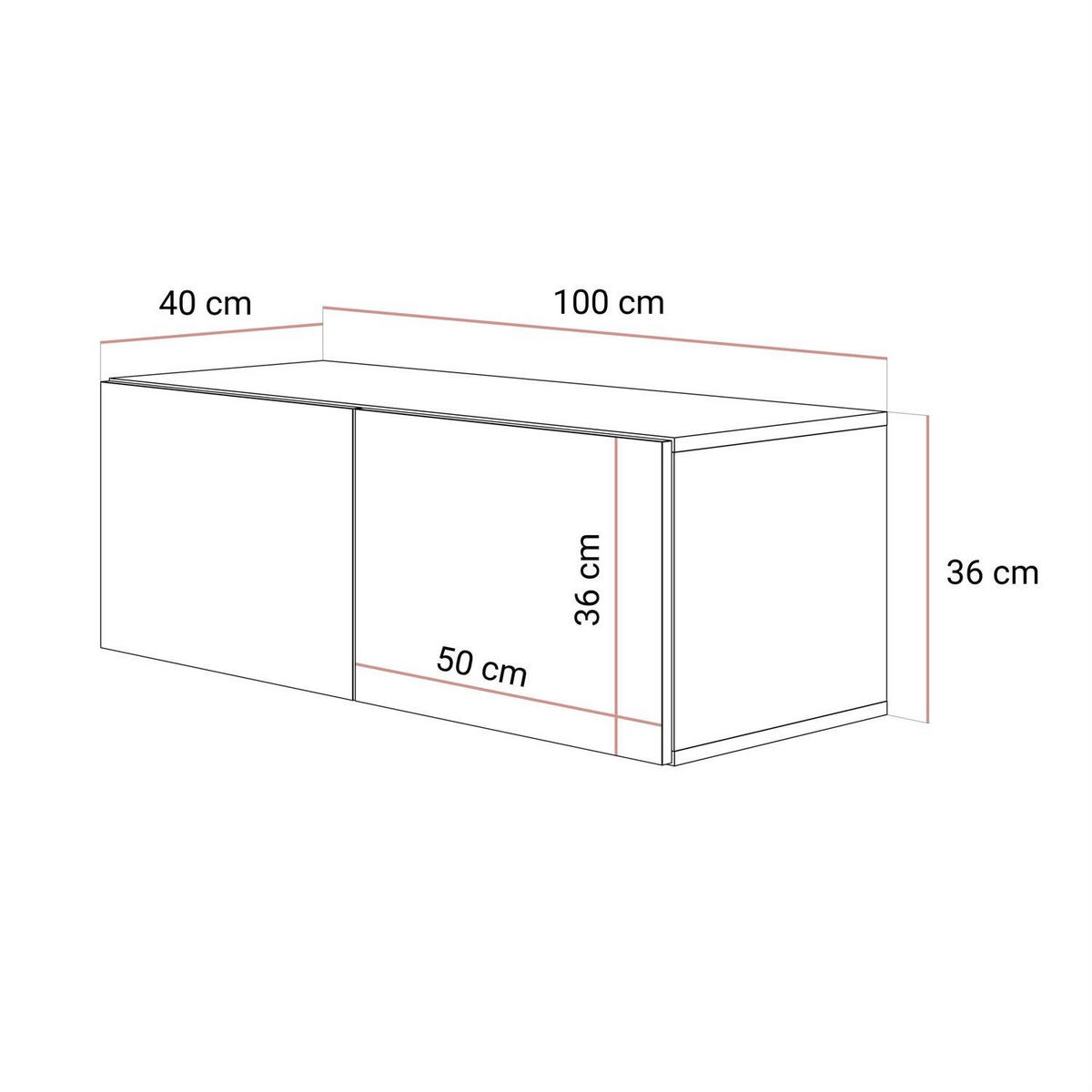 HÄNGENDER TV-Unit COLGANTE NUSSBAUM mit LED - Nussbaumfarben, Holzwerkstoff (100/49/40cm) - Lookway