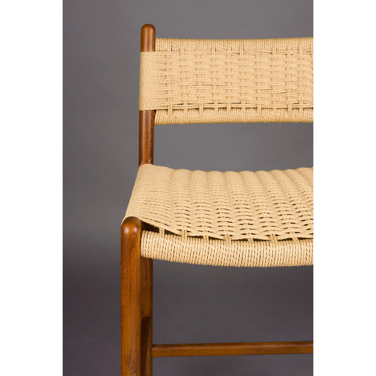 BARHOCKER Cecile Rückenlehne 67,5 cm Walnuss Braun - Braun, Holz (48/95.5/47cm) - Dutchbone