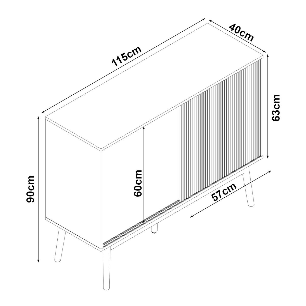 SIDEBOARD Landskrona - Eichefarben, Holz/Holzwerkstoff (115/90/40cm) - [en.casa]