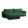 ECKSOFA TURIN P Grün Kordstoff mit Schlaffunktion - Grün, Holz (265/183cm) - MASSENO