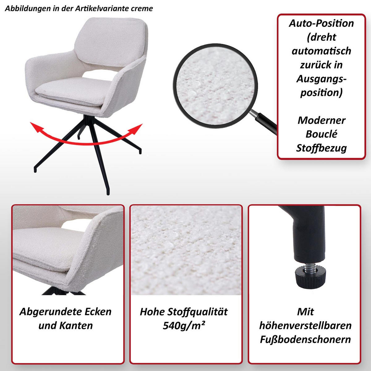 ESSZIMMERSTUHL Dunkelgrau 6er-Set - Dunkelgrau, Textil (57/86/61cm) - MCW