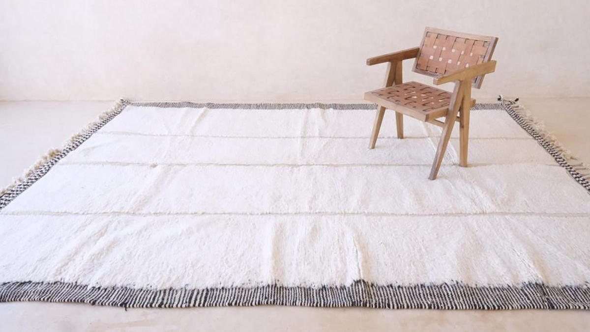 BERBERTEPPICH aus Marokko aus reiner Wolle 250x 350 cm - Weiß, Naturmaterialien (250/350cm) - AFK Living