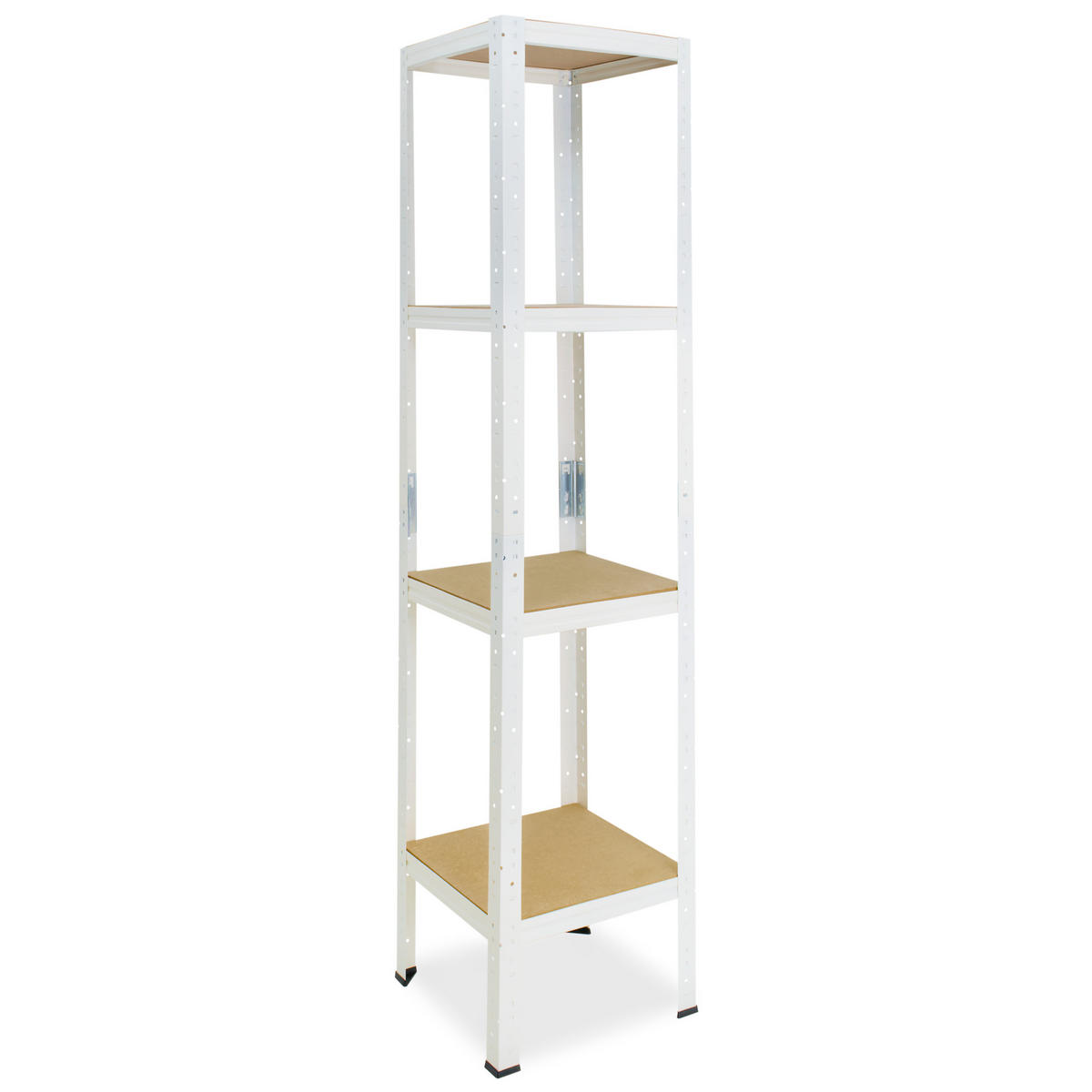 SCHWERLASTREGAL HOME 180x40x40 cm in weiß mit 4 Böden und 175 kg Traglast pro Boden - Creme, Metall (40/180/40cm) - shelfplaza