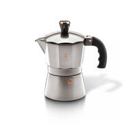 ESPRESSOKOCHER Silber 9/9/15.5 cm BH6389 - Silberfarben, Kunststoff (9/15.5/9cm) - Berlinger Haus