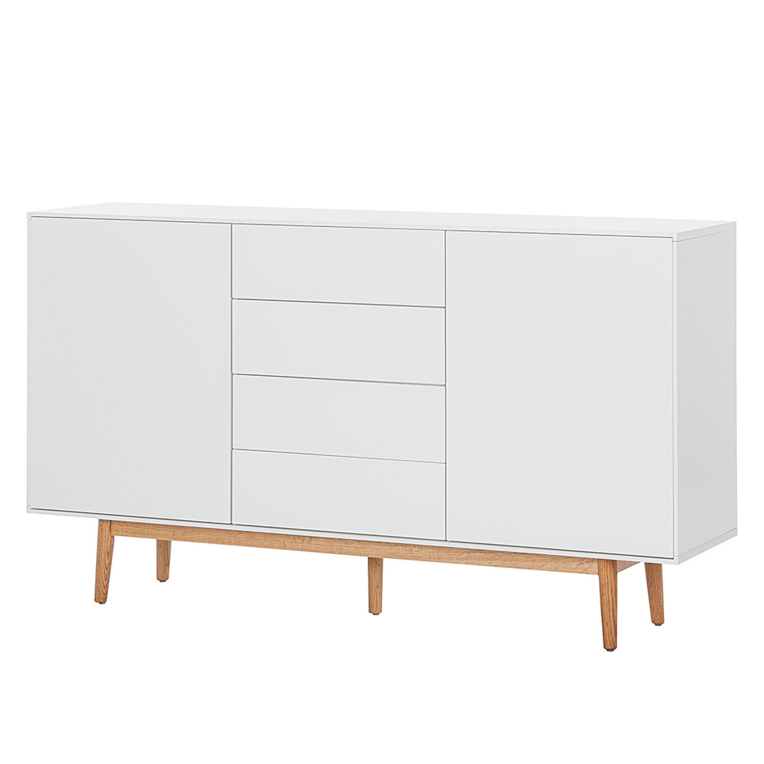 SIDEBOARD - Breite 160 cm - Eichefarben/Weiß, Eichenholz/Holz (160/90/40cm) - home24