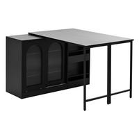 KÜCHENINSEL aus MDF 121.5x40x76.7 cm Schwarz mit 360° Drehplatte & Stauraum - Schwarz, Holzwerkstoff (121.5/76.7/40cm) - Modfu