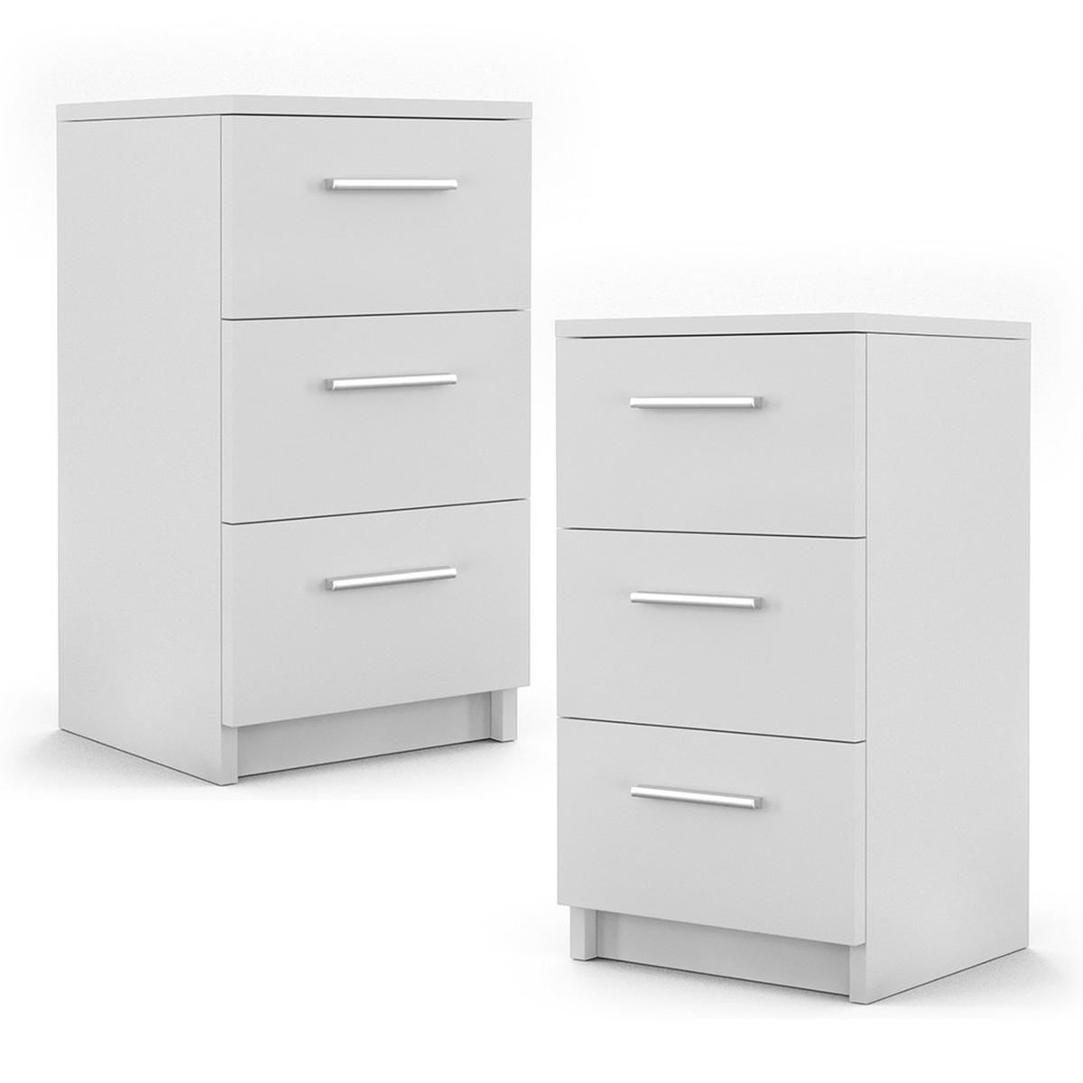NACHTTISCH Weiß 38 x 66 cm 2er Set - Weiß, Holzwerkstoff (38/66/35cm) - Vicco