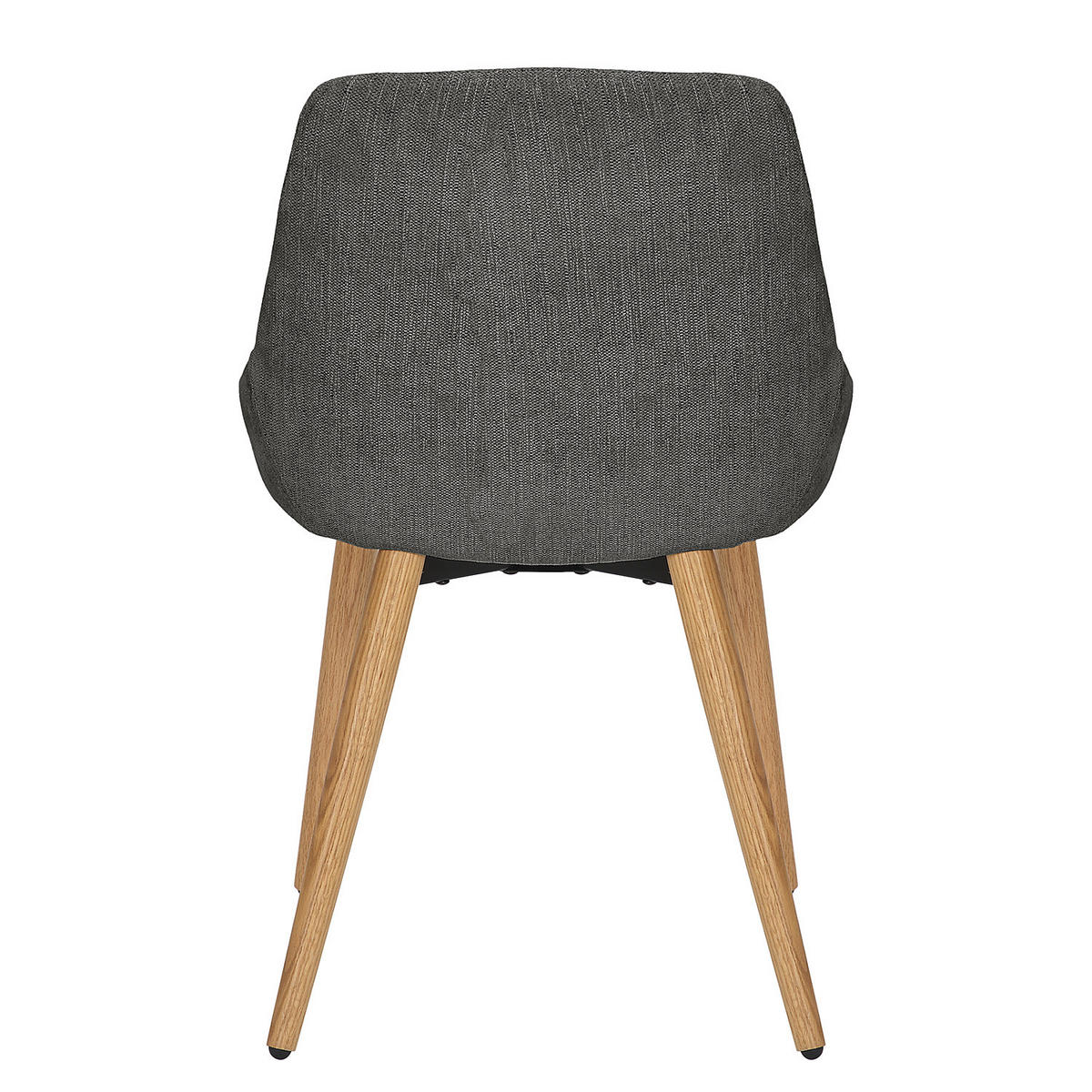 POLSTERSTUHL - 2er-Set - Webstoff / Eiche massiv - Dunkelgrau, Eichenholz/Holz (53/83/54cm) - home24
