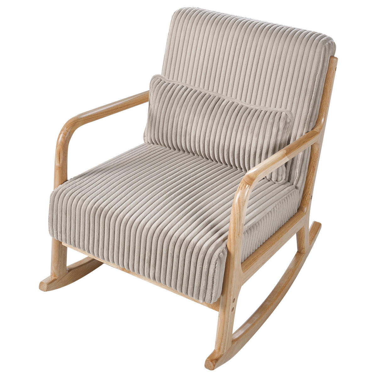 SCHAUKELSESSEL Hellbraun Sorsele - Hellbraun/Beige, Textil (65/79/81cm) - Beliani