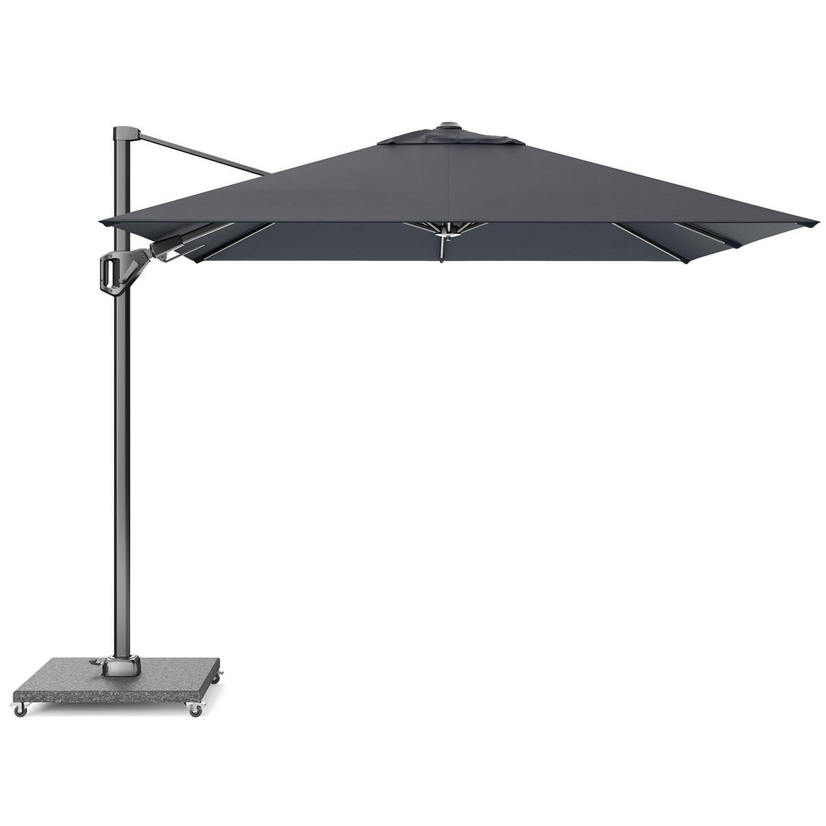 AMPELSCHIRM quadratisch 2.7 x 2.7 m Voyager T² Premium 360° kippbar schwarz/anthrazit - Schwarz, Metall (270/270cm) - Platinum