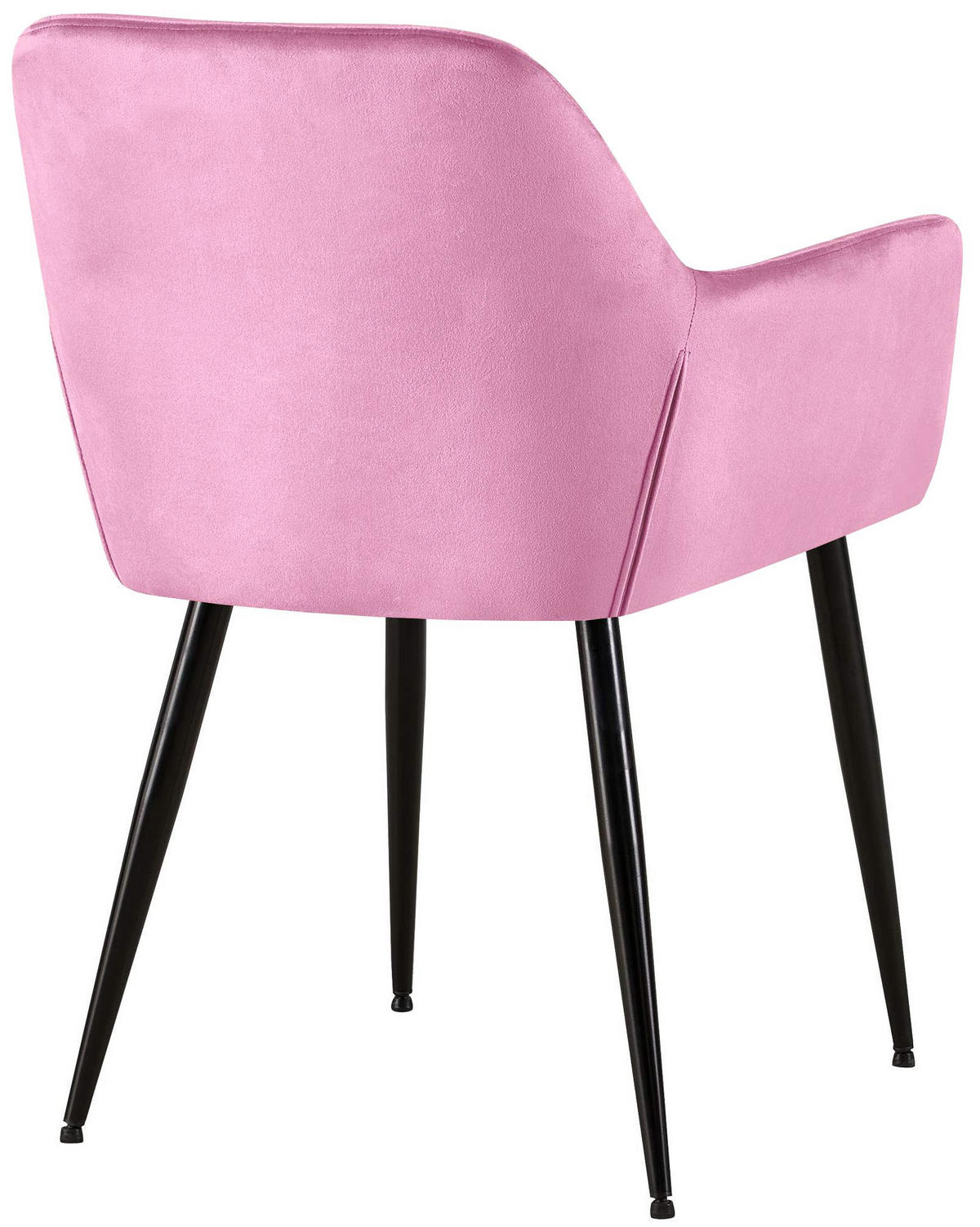 ARMLEHNENSTUHL 2er Set Samt rosa - Schwarz/Rosa, Textil/Metall (56.5/84/61cm) - CLP