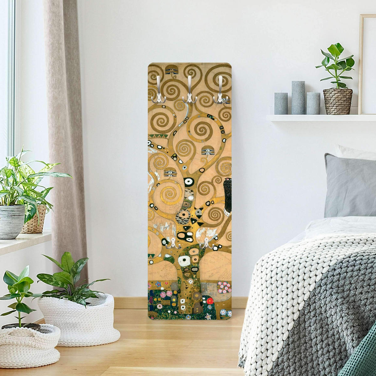 WANDGARDEROBE - Gustav Klimt - Der Lebensbaum 34/105 cm - Goldfarben, Holzwerkstoff (34/105/1.6cm) - Bilderwelten