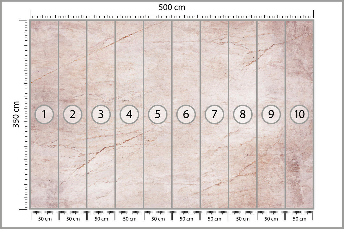 FOTOTAPETE für Wohnzimmer Beton Abstraktion 500x350 - Rosa, Papier (500/350cm) - Muralo