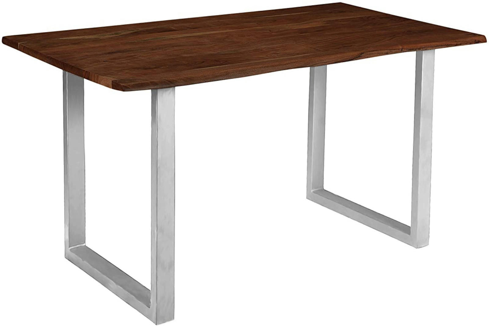 ESSTISCH INSA - Silberfarben/Braun, Holz/Metall (60/110/77cm) - SAM