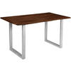 ESSTISCH INSA - Silberfarben/Braun, Holz/Metall (60/110/77cm) - SAM
