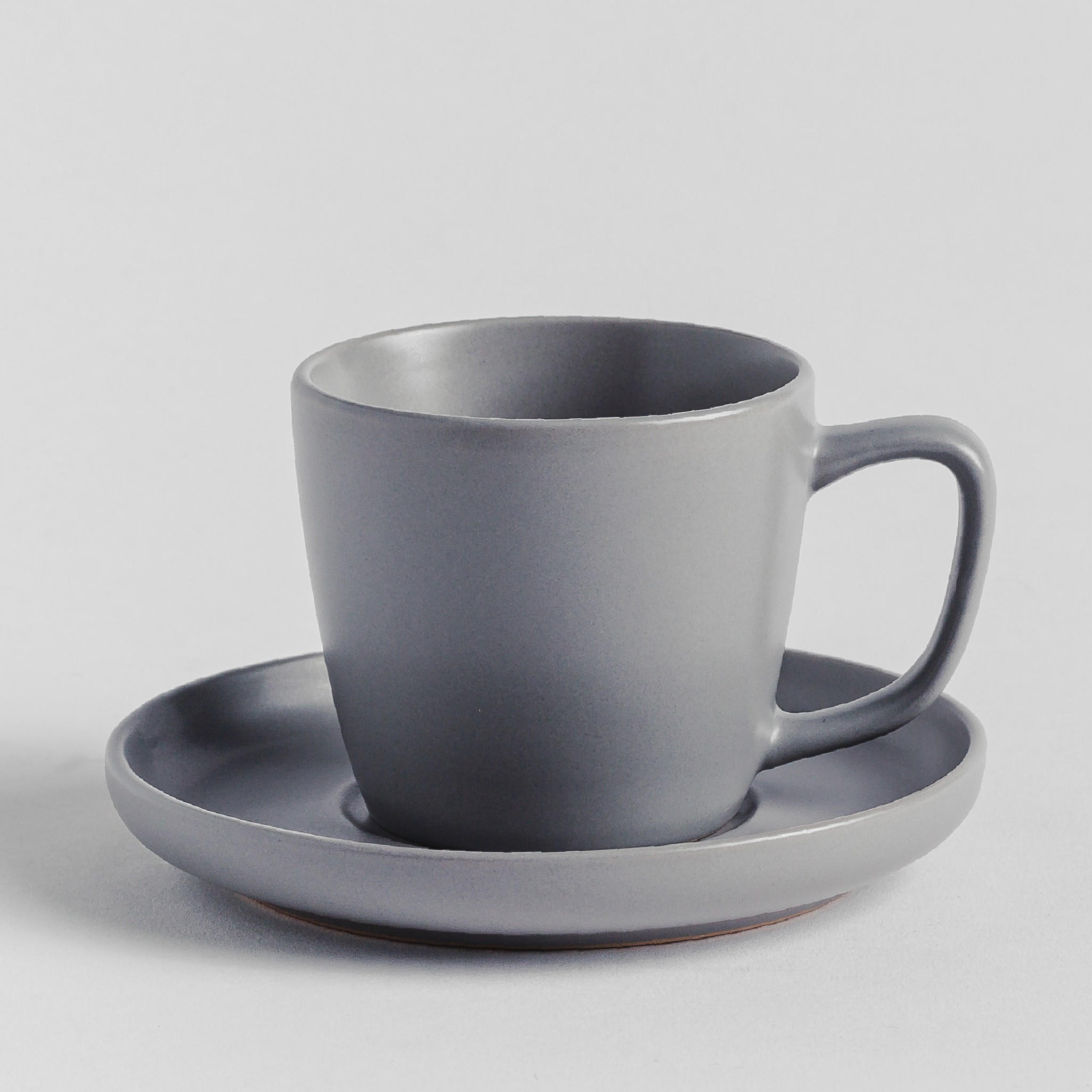 TASSE MIT UNTERTASSE Kendrick - Hellgrau, Stein (0.22L) - home&you