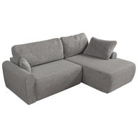 ECKSCHLAFSOFA CUBO L Hellgrau Struktur - rechts - Hellgrau/Schwarz, Kunststoff/Textil (187/273cm) - MKS