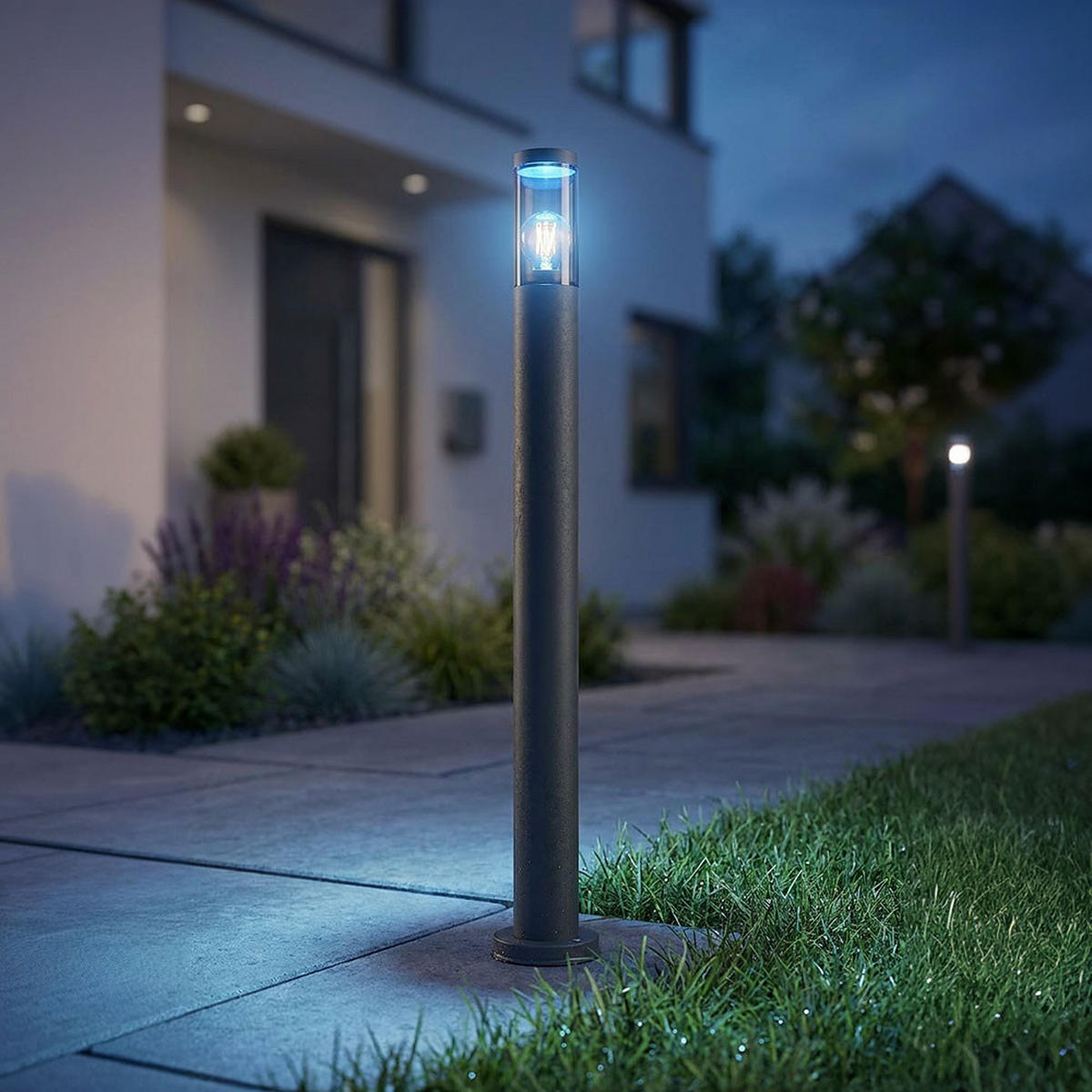 LED STEHLEUCHTE BOSTON Anthrazit Edelstahl - Anthrazit, Kunststoff (12.7/12.7/110cm) - Globo Lighting