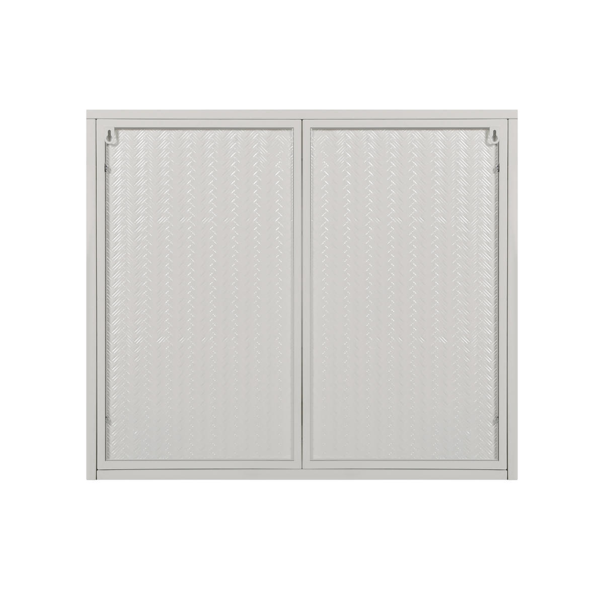 KÜCHENOBERSCHRANK 70x23x60 cm Weiß aus Metall & Sicherheitsglas mit gewebtem Design & 3 Ablagen - Weiß, Glas (70/60/23cm) - Modfu