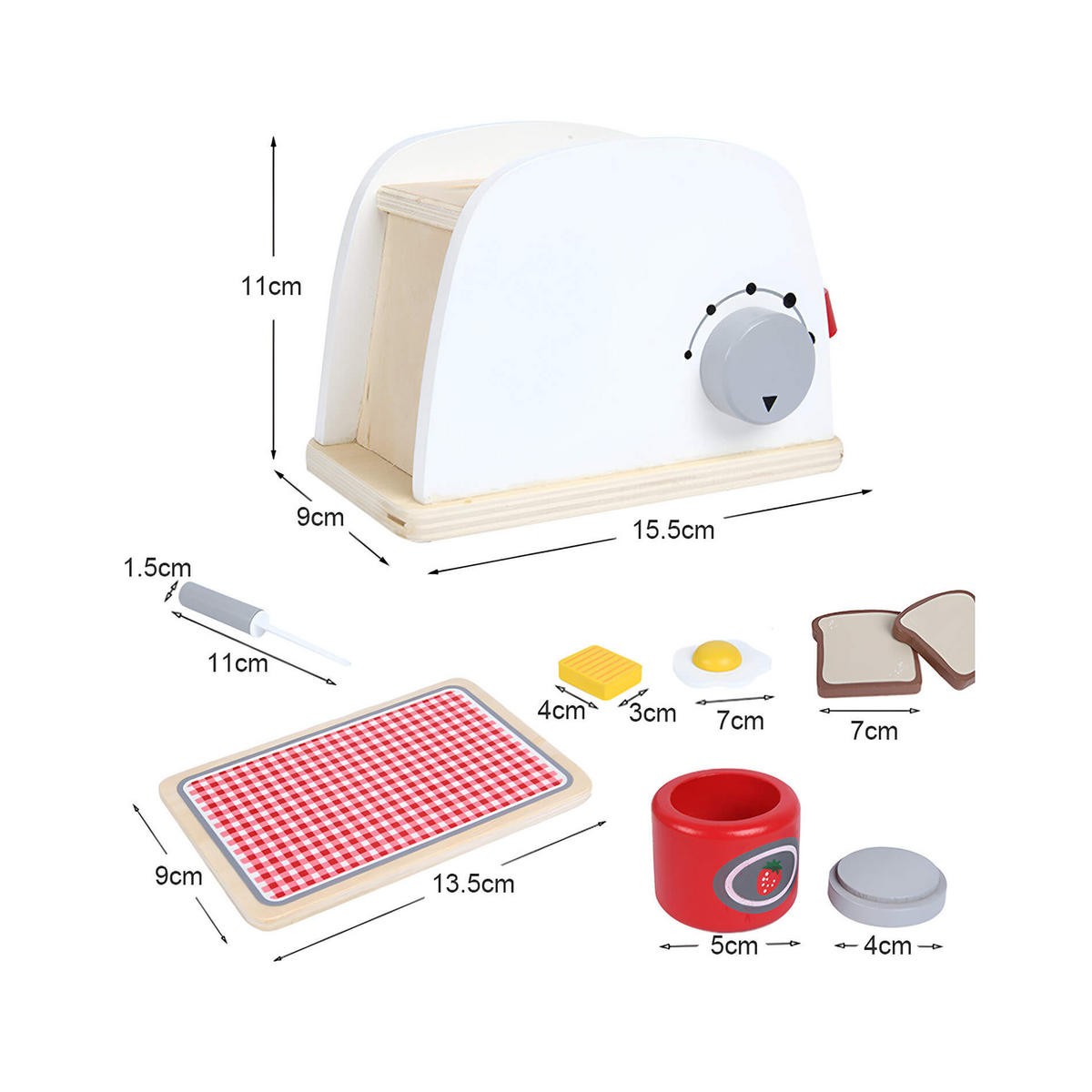 KINDERKÜCHENZUBEHÖR Toaster - Multicolor, Holz (9/15.5/11cm) - Mobili Rebecca