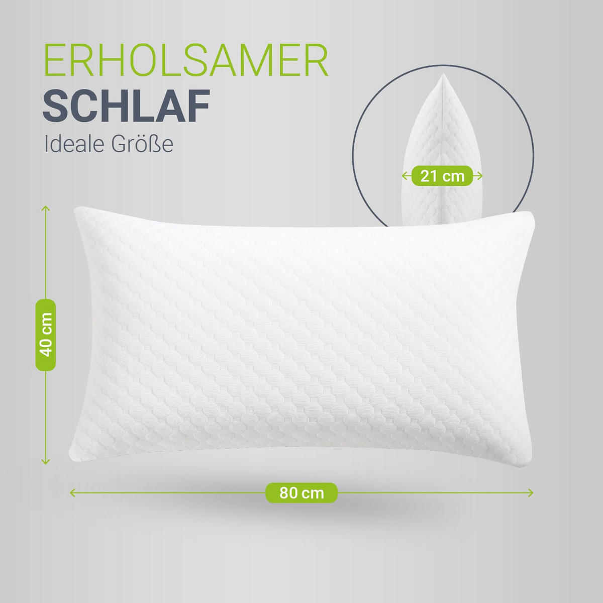 KOPFKISSEN 80x40 cm (2er-Set) - Weiß, Textil (40/80cm) - Juskys