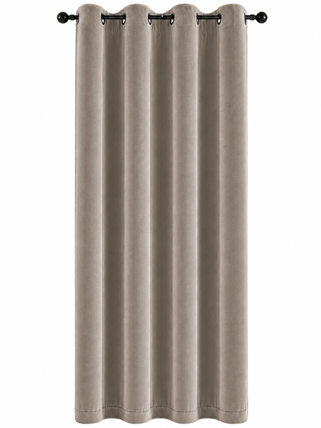 VORHANG Ösen Samt 300/245 cm Taupe - Taupe, Textil (300/245/245cm) - TiborTex