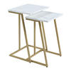 SATZTISCH-SET 2 TLG. Salem - Goldfarben/Weiß, Holzwerkstoff/Metall (40/30/56cm) - [en.casa]