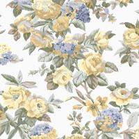 VLIESTAPETE Pembrey Pale Gold | Gold | Blumen | 10mx52cm - Goldfarben, Papier/Kunststoff (52/1000cm) - Graham & Brown