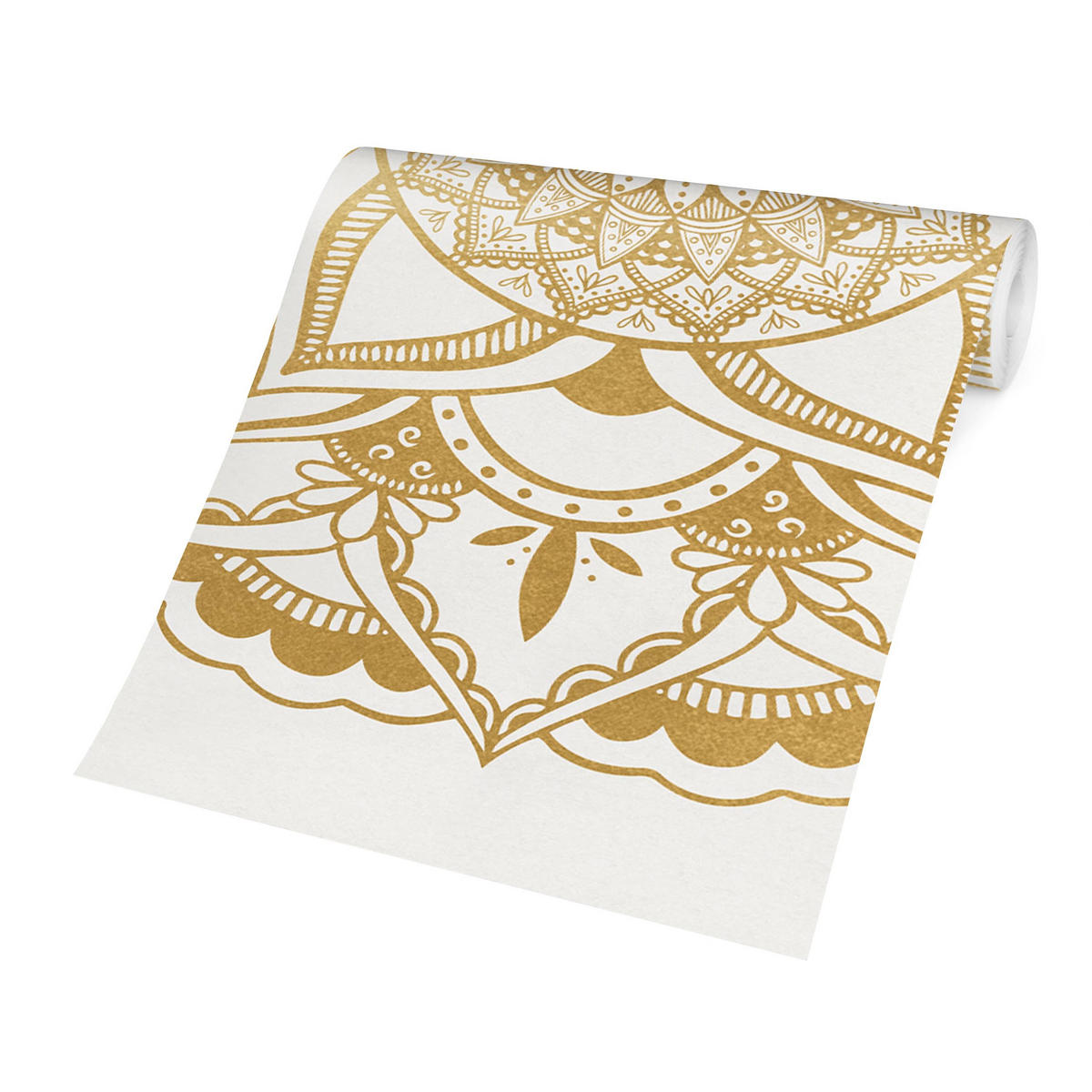 FOTOTAPETE Mandala Blume gold weiß 288/190 cm - Goldfarben, Papier (288/190cm) - Bilderwelten
