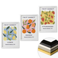 WANDBILDER 3er-Set - 40x60 cm Weißer Rahmen - Fruchtposter Zitronen Erdbeeren - Weiß, Kunststoff (40/60cm) - ArtPrintCave