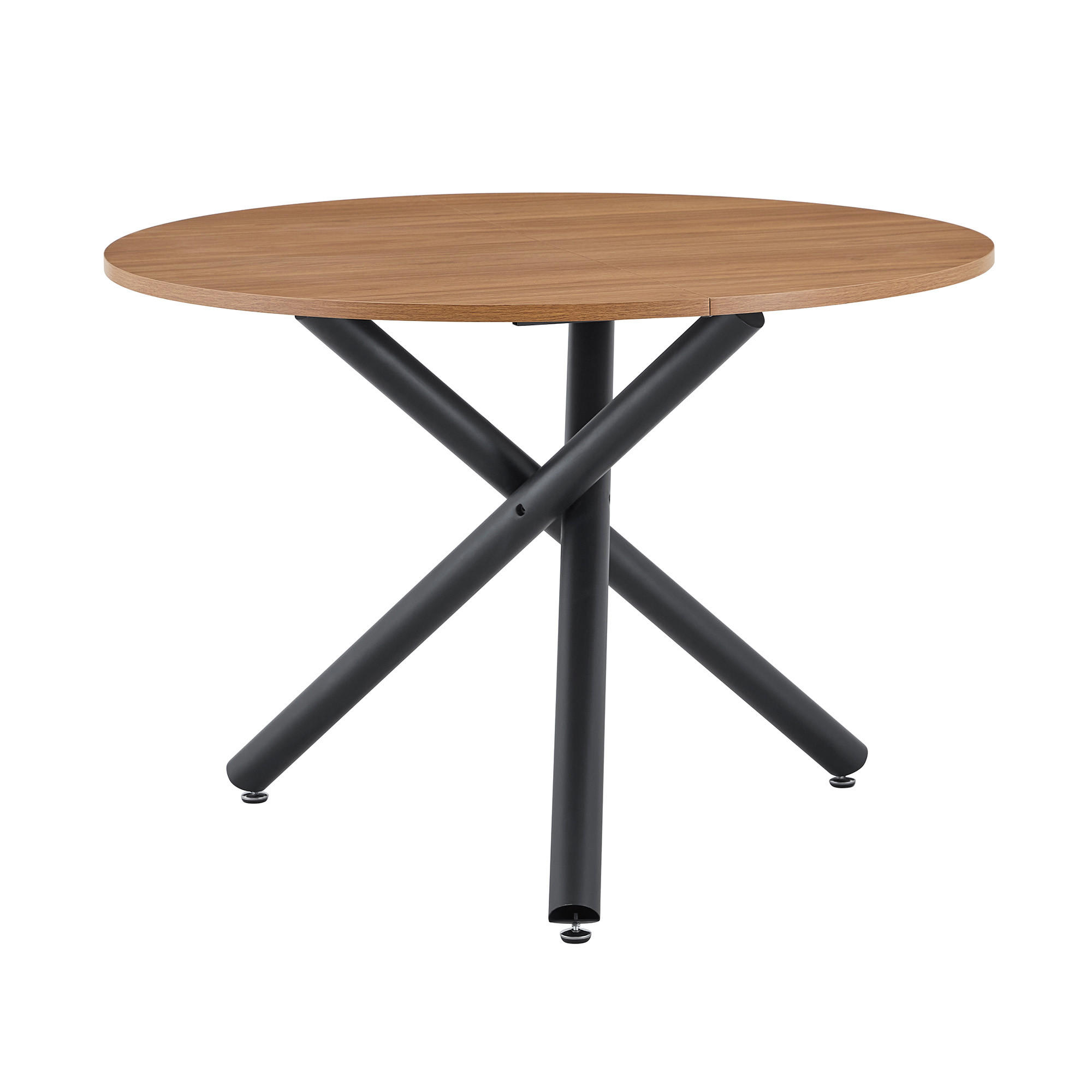 ESSTISCH Kreuzgestell rund DE-40065 Walnuss - Walnussfarben, Holzwerkstoff (110/110/76cm) - ComfortXL