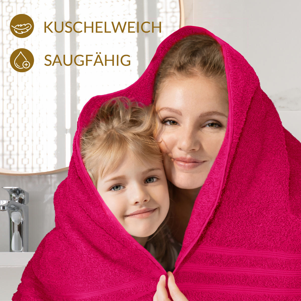 HANDTUCH Set London 8-teilig, 2x Duschtuch 70x140 + 2x Handtuch 50x100 + 2x Gästetuch 30x50 + 2x Waschlappen 30x30 Rot - Anthrazit - Anthrazit/Rot, Textil (70/140cm) - Lashuma