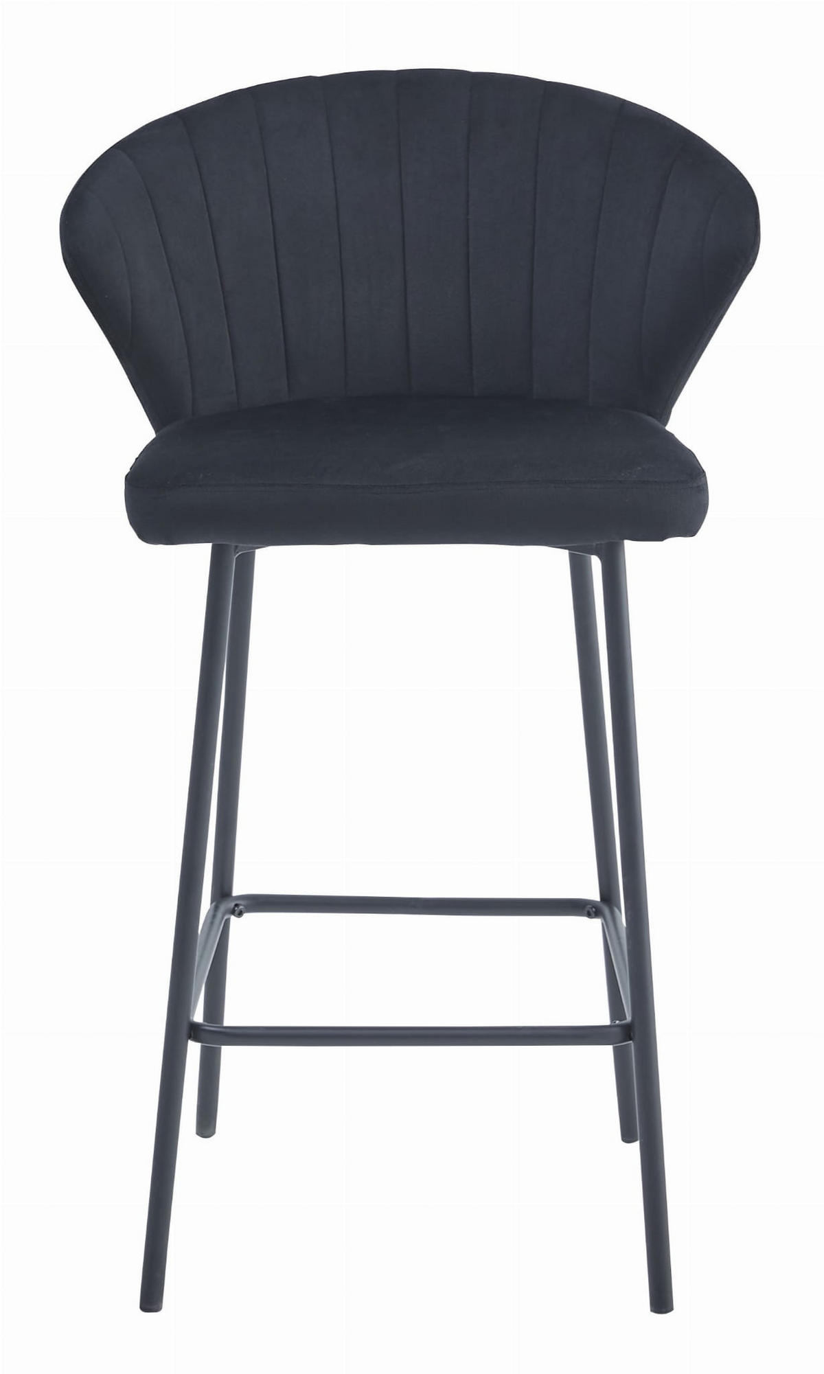 BARHOCKER GATTA schwarzer Sitz, schwarze Basis - Schwarz, Textil (43.5/90.5/36.5cm) - Valora