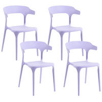 GARTENSTUHL 4er-Set Violett Gubbio - Violett, Kunststoff (50/76/49cm) - Beliani