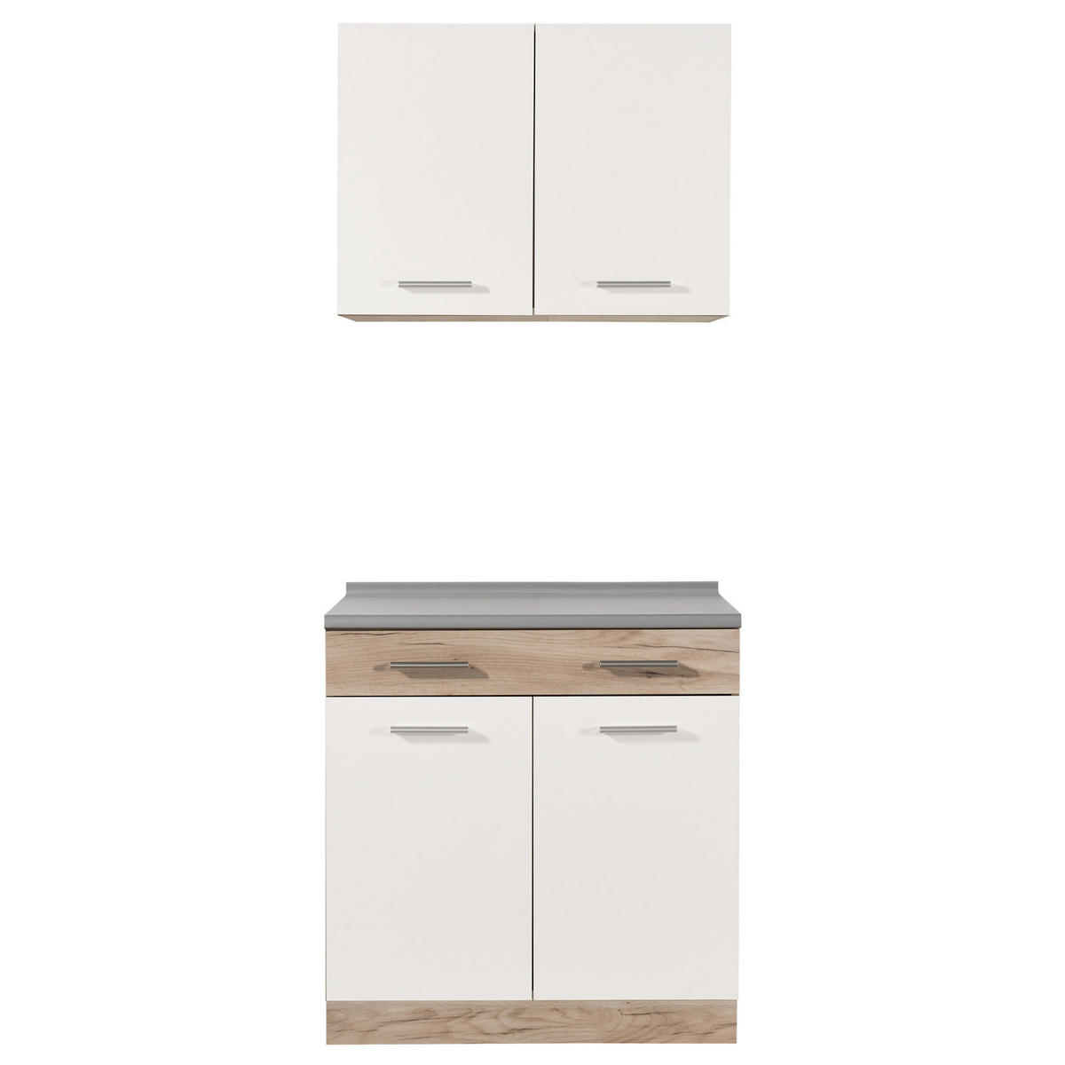 KÜCHENLEERBLOCK 80 cm in Weiß - Weiß/Naturfarben, Holz (80/206/60cm) - Homestyle4u
