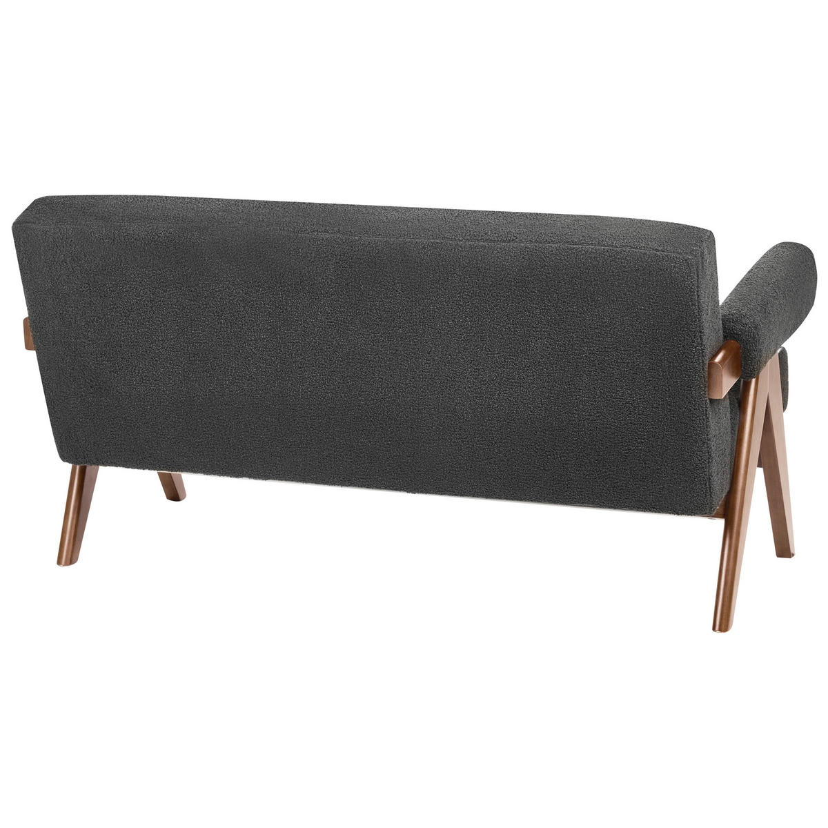 2-SITZER-SOFA Bouclé Schwarz/Dunkelbraun Tamre - Schwarz, Textil (148/79/78cm) - Beliani