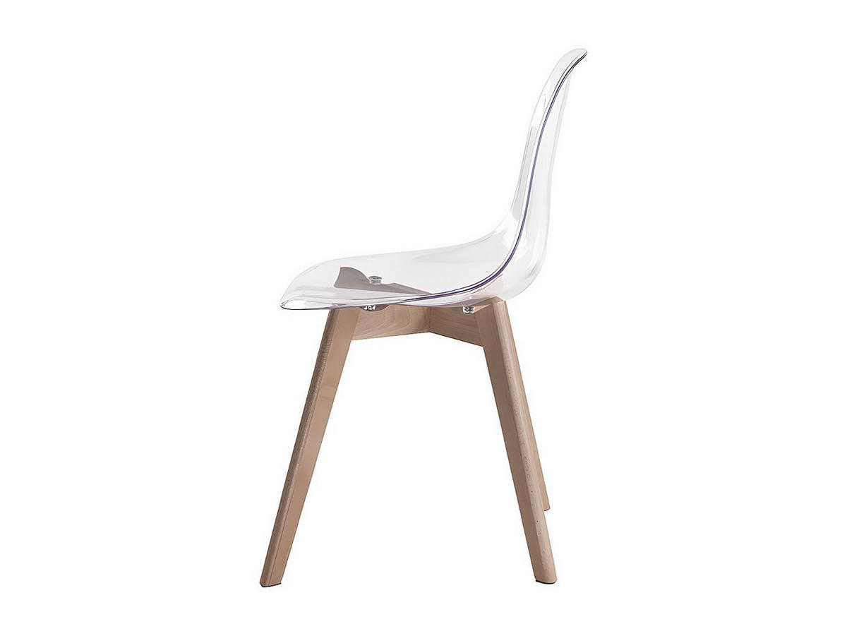 STUHL 2er-Set - Polycarbonat & Buche - Transparent - AUDRA - Transparent, Kunststoff (52/85/47cm) - Vente-Unique