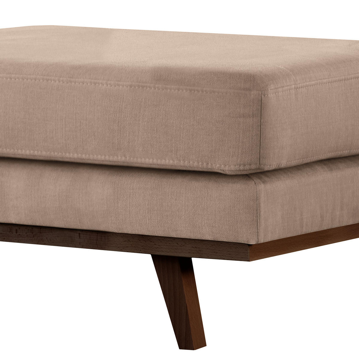 POLSTERHOCKER - Taupe/Buchefarben, Buchenholz/Textil (85/43/60cm) - home24