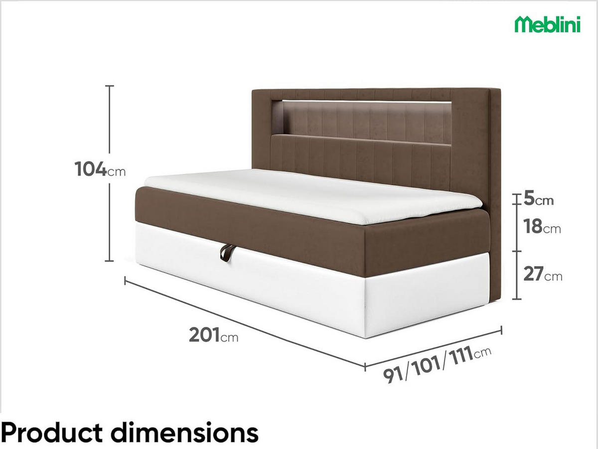 KINDERBETT GARETH 2 - Braun/Weiß, Holzwerkstoff (91/201cm) - Meblini