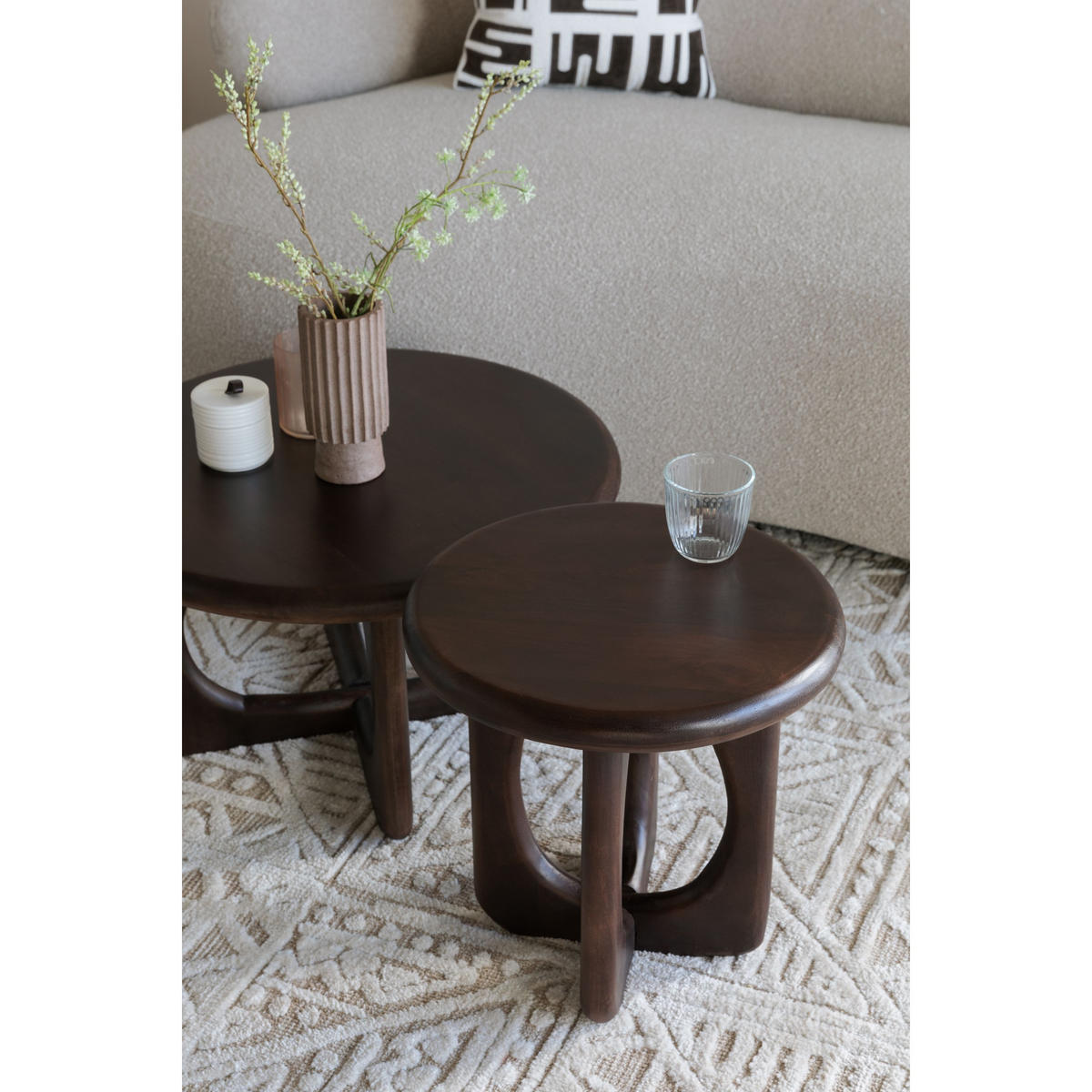 BEISTELLTISCH Jani Rund 40 cm Dunkelbraun - Braun, Holz (40/40/40cm) - Housecraft Living