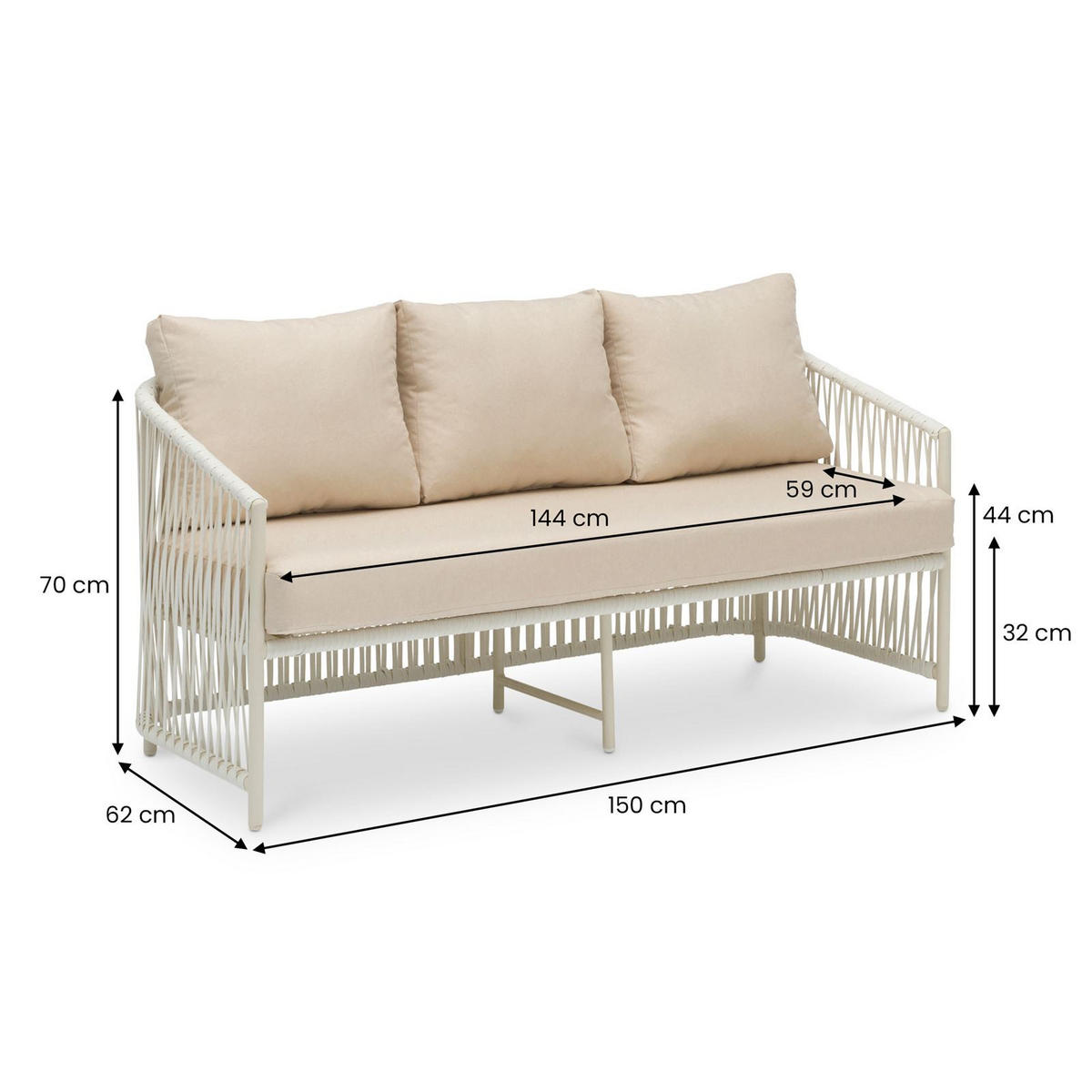 OUTDOOR SOFA KULO - Beige, Textil - IDIMEX