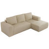 ECKSOFA TRENTINO L Beige Boucle - Rechts - Beige/Schwarz, Textil (164/266cm) - MKS