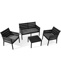GARTENMÖBEL-SET MITTU 4-tlg, Anthrazit/Grau - Anthrazit/Grau, Kunststoff - KONSIMO®