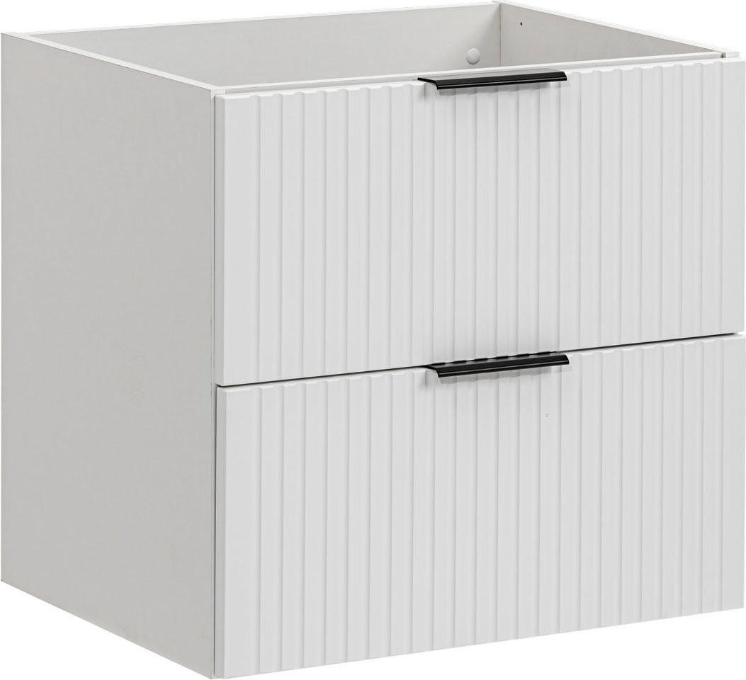 WASCHBECKENUNTERSCHRANK Niva hängend mit Rillenfronten in Weiß, 60/57/46 cm - Multicolor/Weiß, Holzwerkstoff/Kunststoff (60/57/46cm) - WFL GROUP