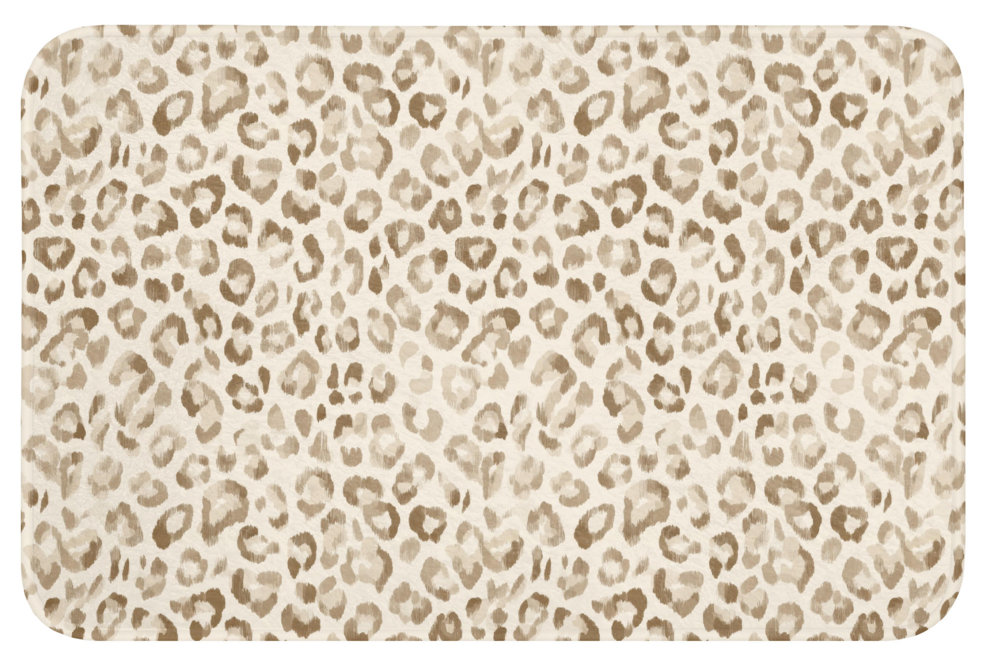KOUPELNOVÁ PŘEDLOŽKA Leopard - Classic - Béžová 60x40 cm - světle hnědá, textil/plast (60/40cm) - OnlyWow
